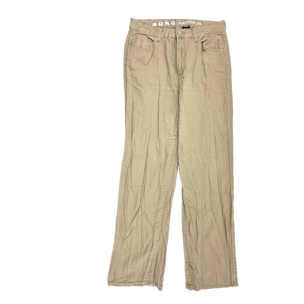 SONG 90's Boyfriend Women's‎ size 11 Beige Tan Brown Denim Jeans